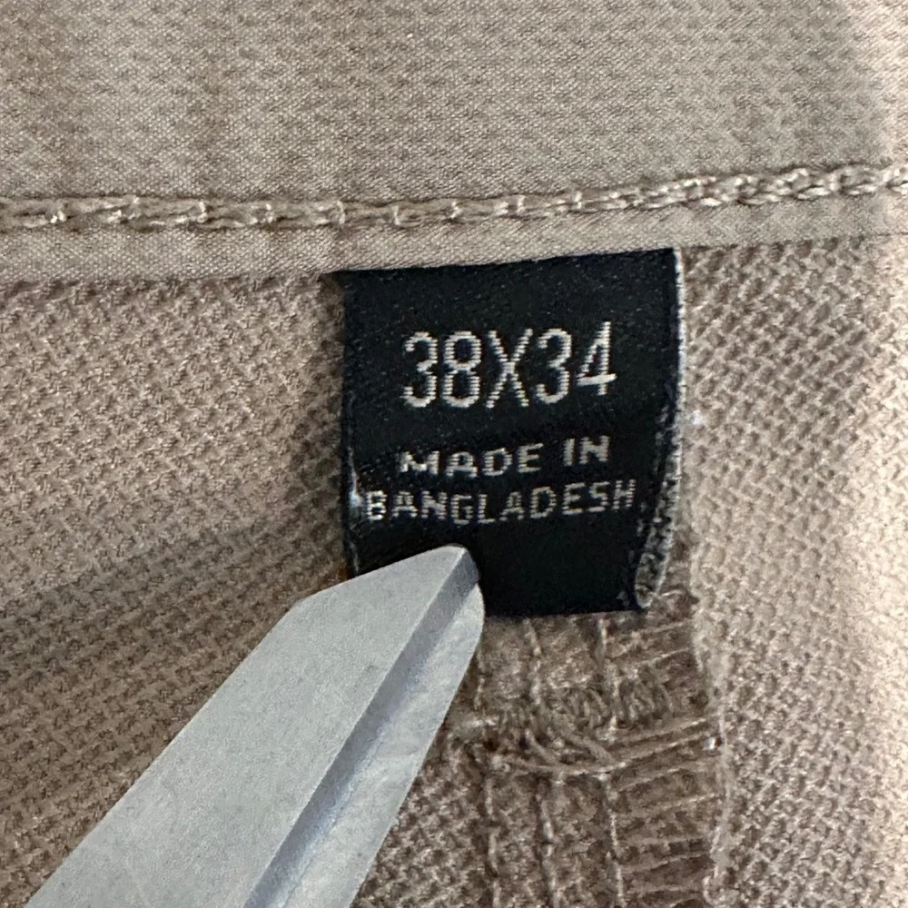 Banana Republic Mens Performance Golf Pants Tan Khaki Chino 38x34 Stretch Zipper